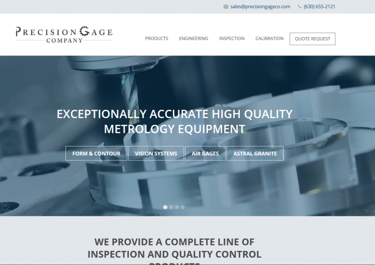 New Updated site! Precision Gage Co. Metrology, inspection